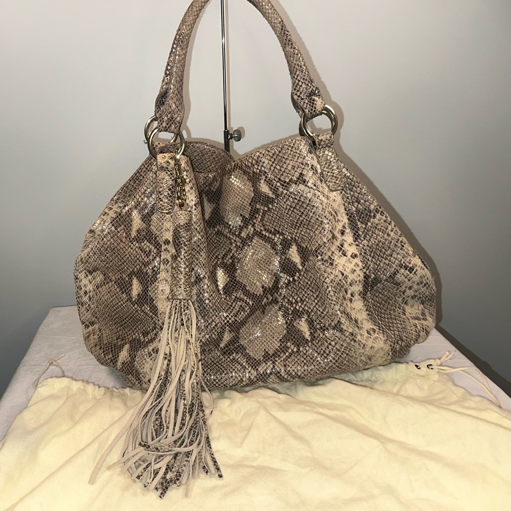 G.I.L.I. Snakeskin Beige Shoulder Bag